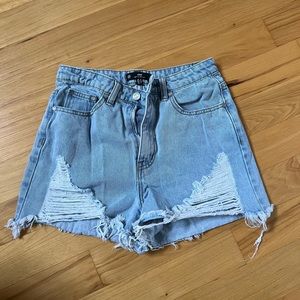 High Rise Mom Jean Shorts